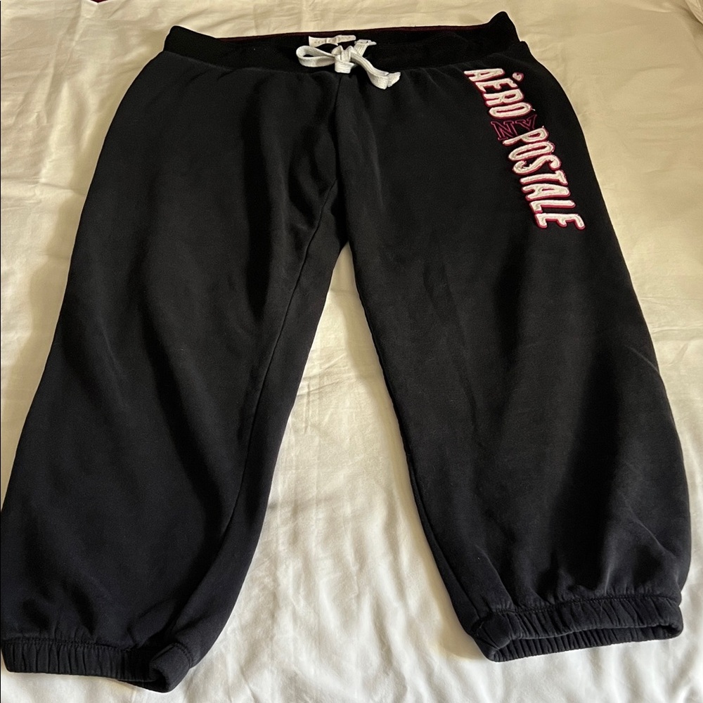 Aeropostale Black Joggers with Pink Logo